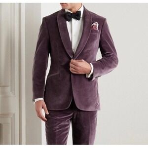 Richard James  $1125 Velvet Tuxedo Jacket In Heather Purple 44R